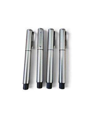 Lot Sheaffer Award Brushed Silver Fountain Pens Set Of 4 Medium USA